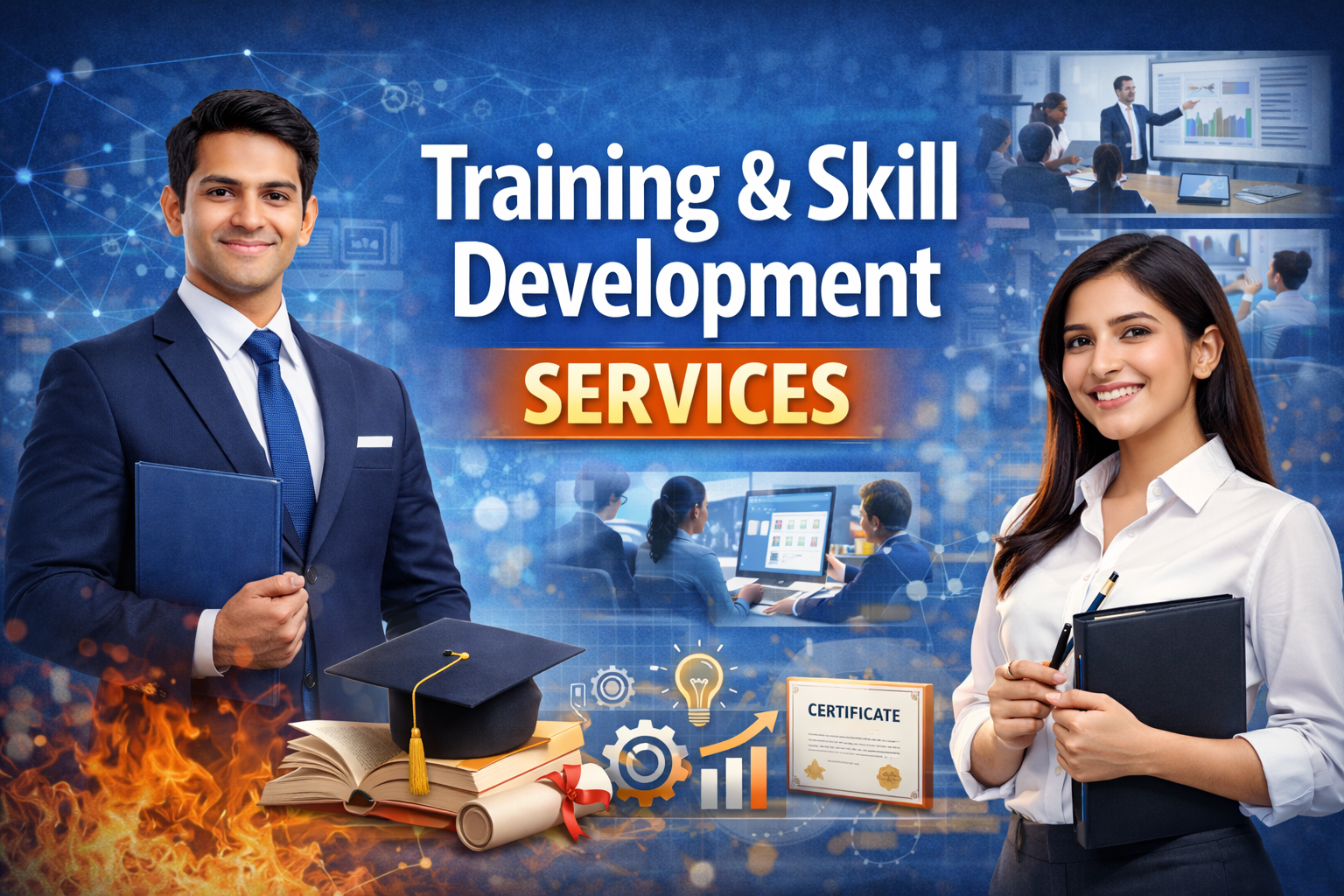 Training classroom with students